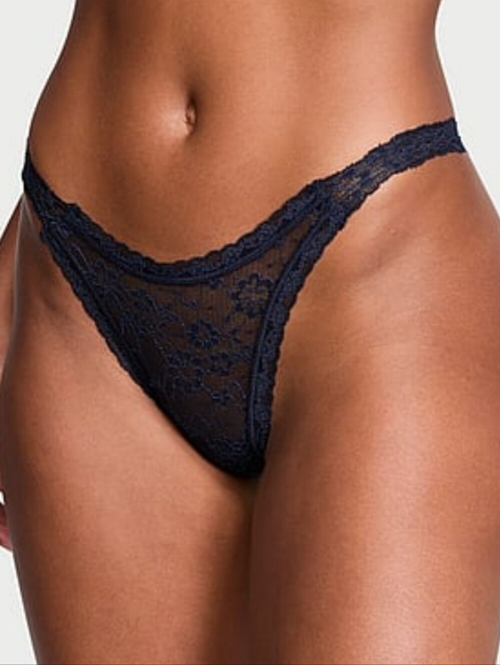 Victoria's secret the lacie very sexy Brazilian panty NOIR NAVY BLUE XXL